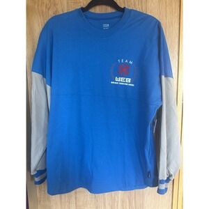 Disney Marvel Team Web Spider-Man Avengers Campus Blue Spirit Jersey XS NWT